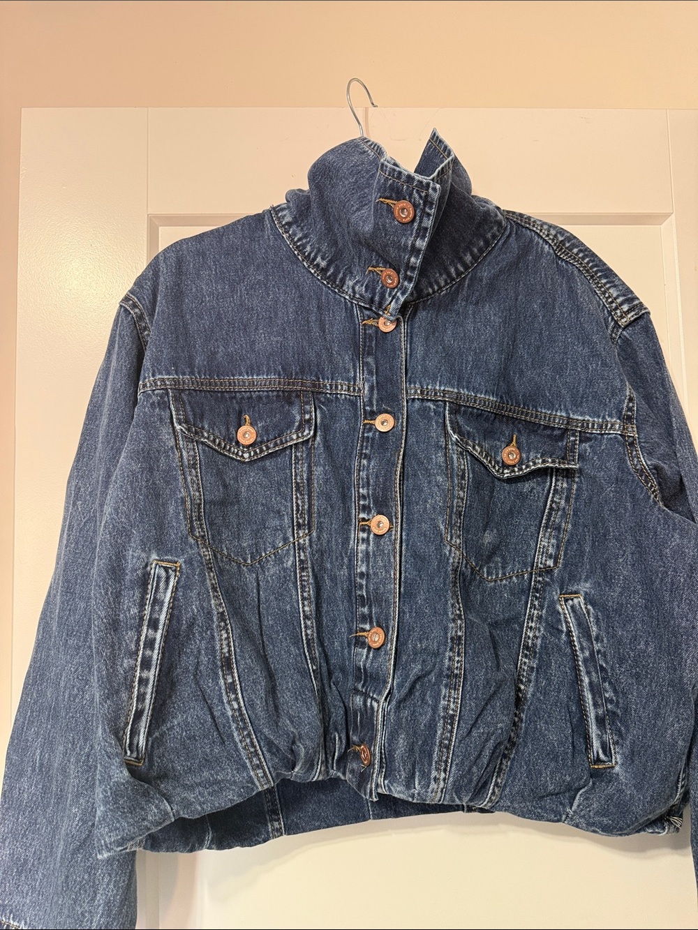 Kenzie NWT Lesina Blue Denim Bomber Jacket